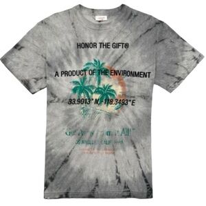 Honor‎ The Gift “Honor The Environment” Gray Tie-Dye T-Shirt Size Small